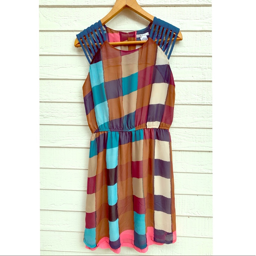 Unique color block dress